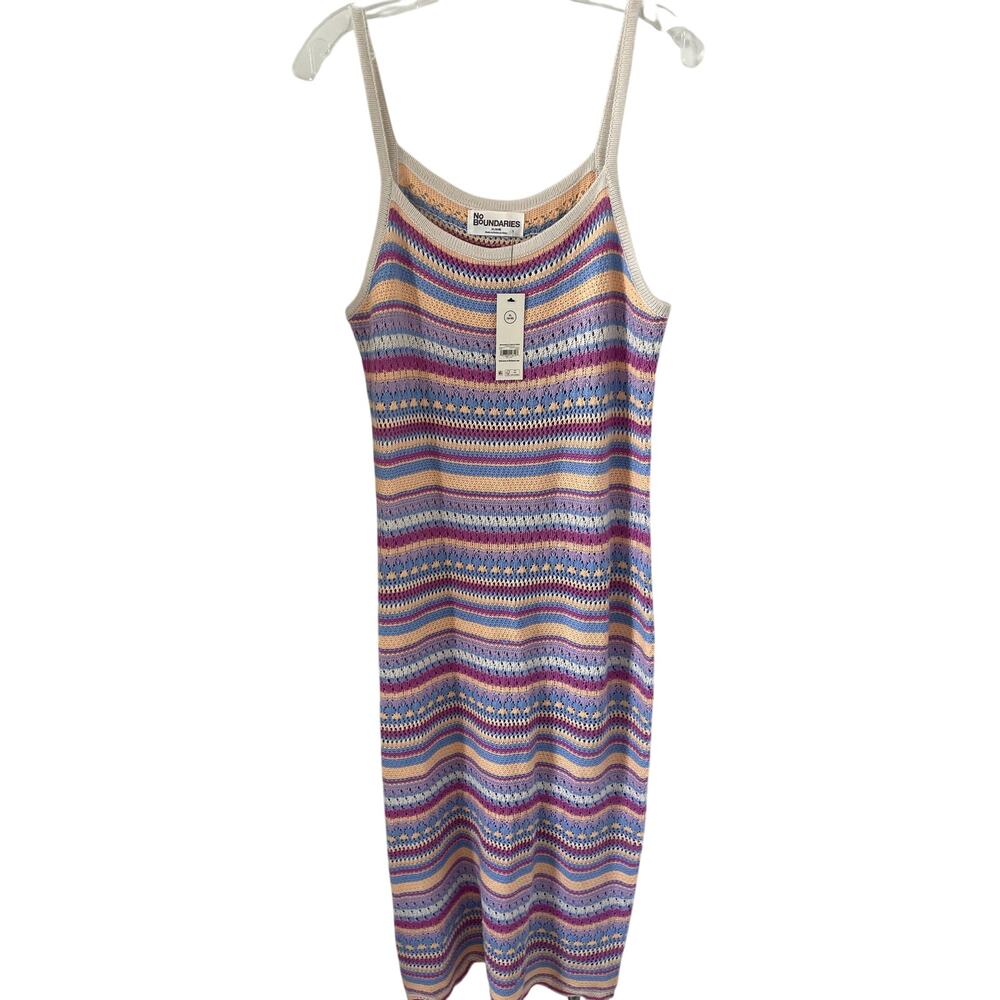 No Boundries Pointelle Stripe Crochet Midi Dress NWT Sz XL (16-18)